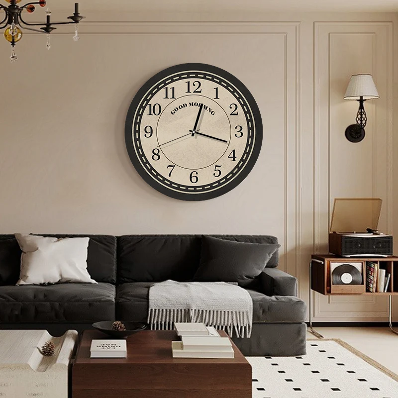 Vintage Nostalgia Style Living Room Circular Silent Without Drilling Bedroom Dining Room Rome Number Wall Clock Modern Design