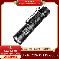 Sofirn SR12 EDC Flashlight 1450LM Powerful Light SFT25R LED 18650 USB C Rechargeable Torch IP68 Waterproof