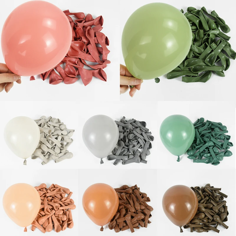 

30/50/60pcs Retro Balloons Green Coffee Khaki Pink Beige Balloon Arch Wedding Bridal Shower Birthday Party Air Baloon Decoration