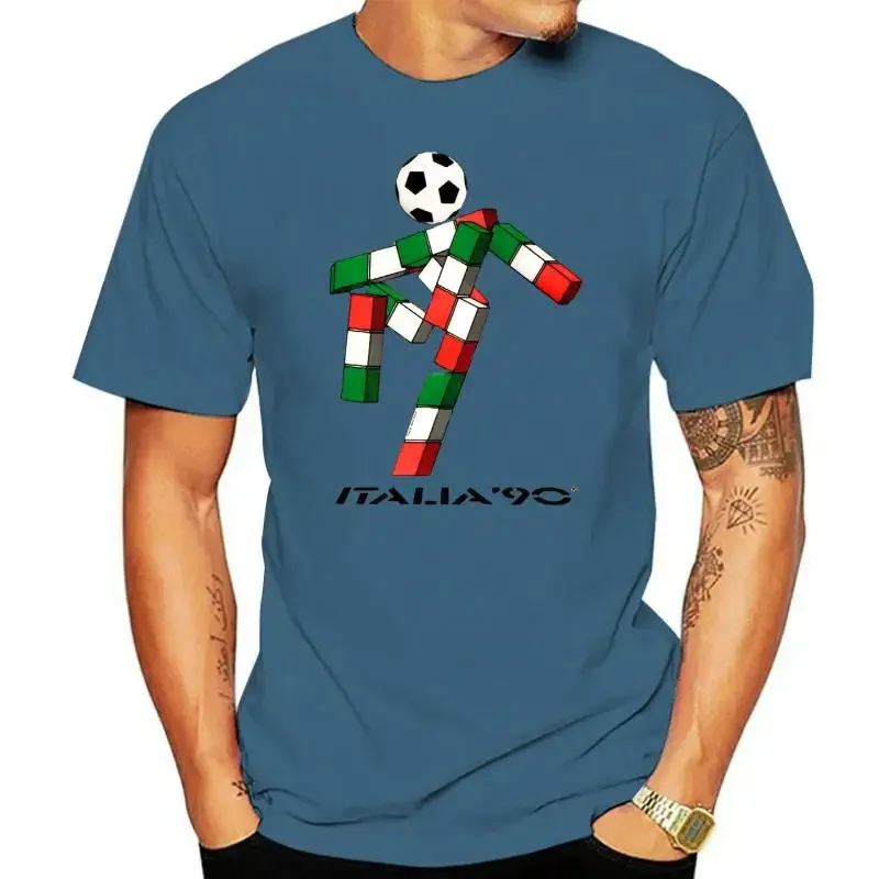 Mens Retro 2 T Shirt Italia Football Mascot Italy Tumblr Soccer men clothing graphic t shirts oversized t shirt harajuku 90