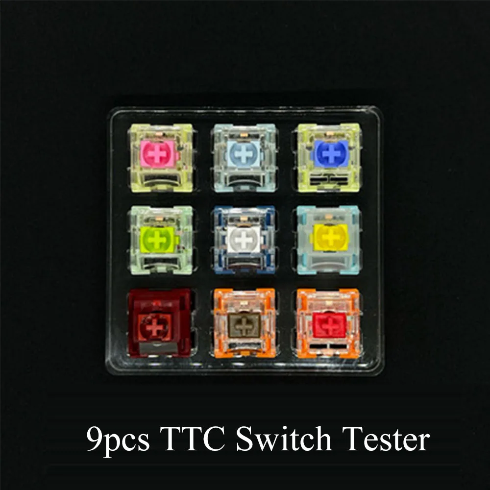 TTC Swicth Tester Mechanical Keyboard Black Red Blue White Axis Shaft Tester With Transparent Keycaps