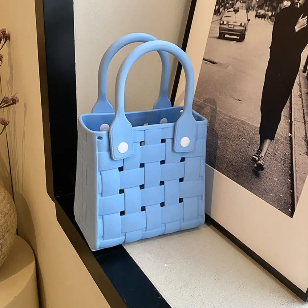 Accessori per fiori di moda cestino della spesa scavato borsa da spiaggia fai da te di grande capacità borsa da donna portatile in PVC mare