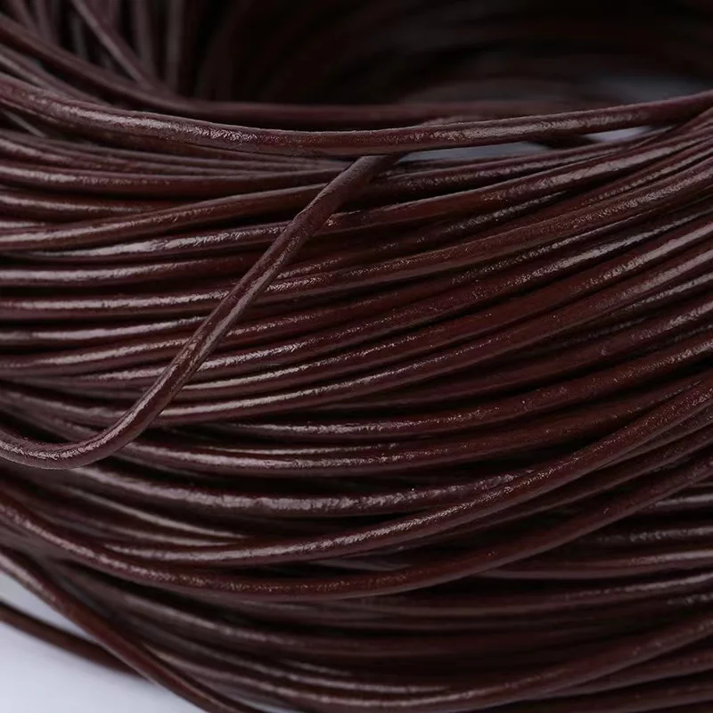 

2m/Lot 1-4mm Genuine Cow Leather Round/Flat Strand Thong Cord DIY Bracelet Findings Rope String For Jewelry Making Accessories