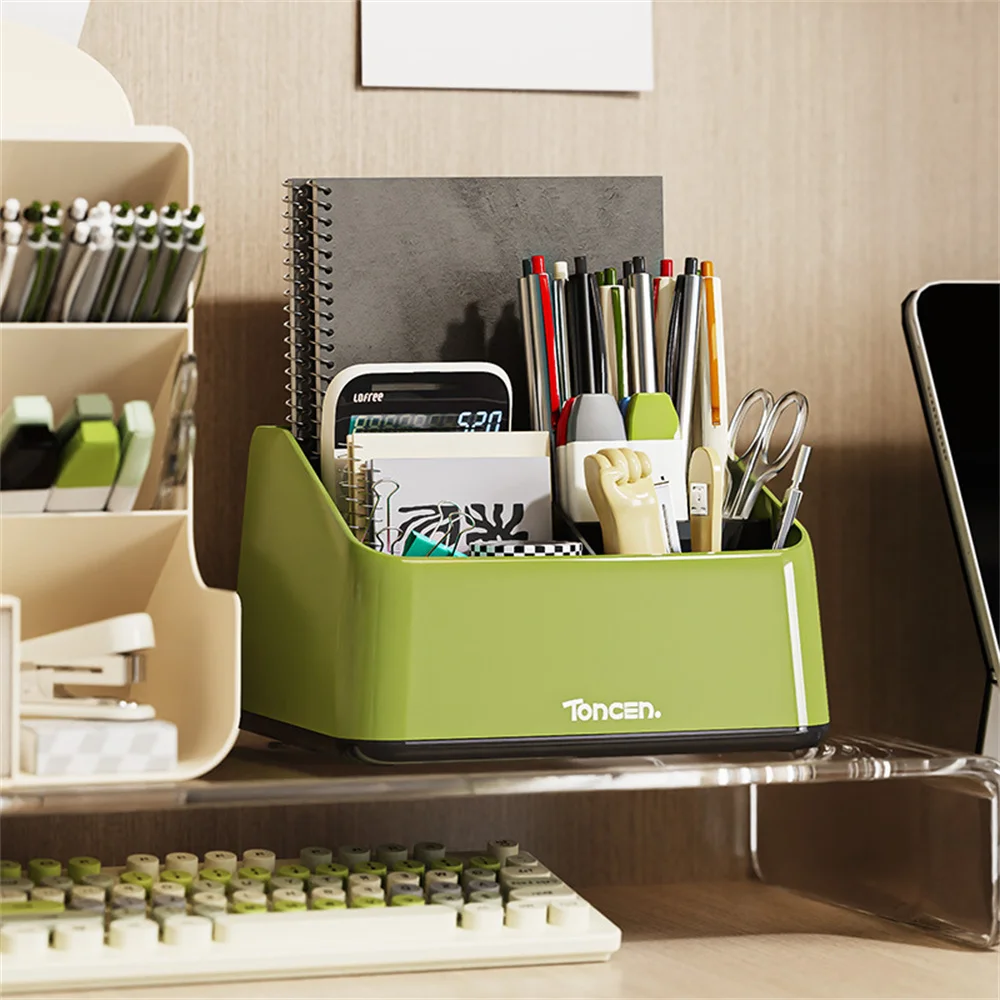 

Plastic Household Desktop Storage Box Pen Holder for Living Room Office Stationery & Remote Control Organizer