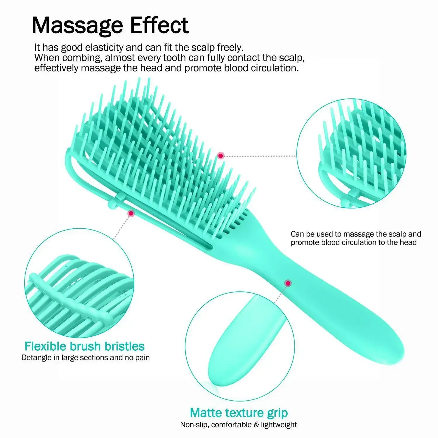 Detangling Hair Brush Wet and Dry Scalp Massage Hair Comb Head Care Hairbrush Reduce Fatigue Detangling Hair Styling Tools Women