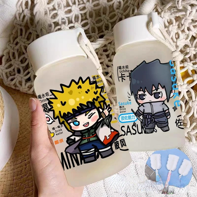 Naruto Q version Kakashi Itachi Sasuke Namikaze Minato large capacity high-value personalized frosted plastic water cup gift