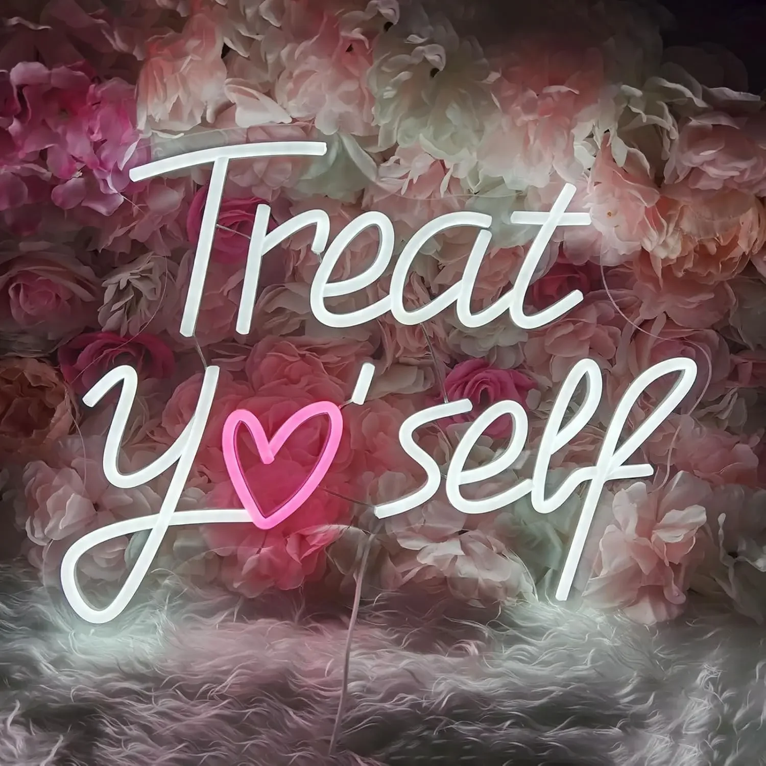 Treat Yourself Neon Light LED Neon Sign for Party Living Room Library School Bedroom Decor Wedding Birthday Gift for Friend