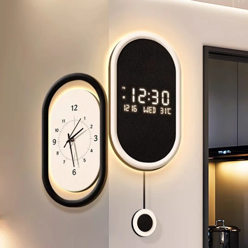 Nordic Minimalist Wall Clocks Mechanic Luminous Wall Clocks Modern Large Living Room Clock Home Decoration Clock Corner Decor