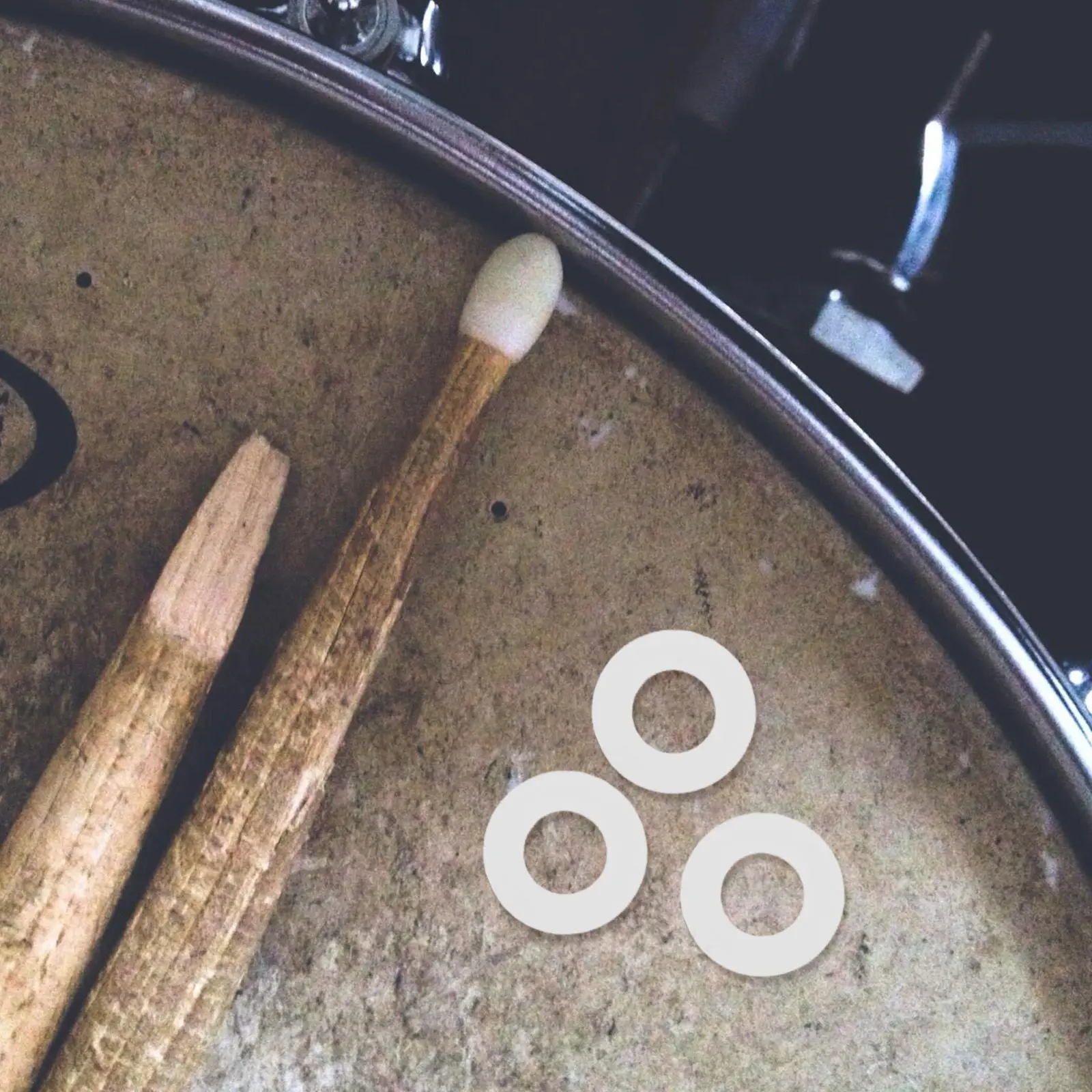 100Pcs White Drum Set Washers Plastic Percussion Instrument Pads Superior Sound Transmission Universal Fit Drum Accessories