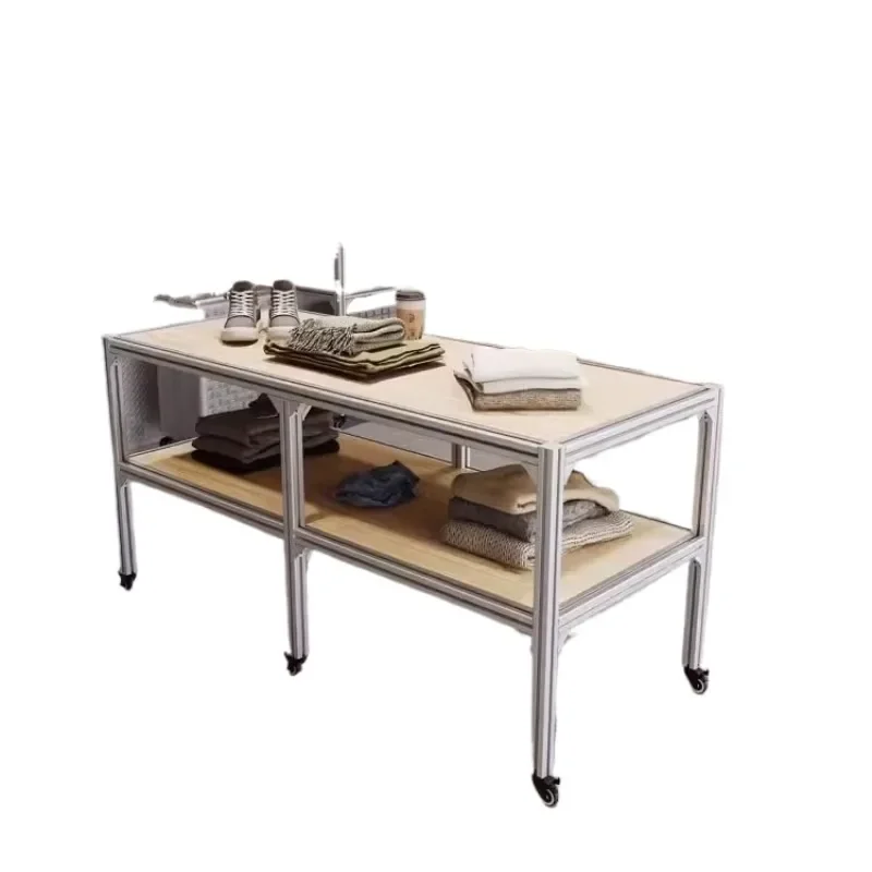 Clothing store display stand Aluminum profile movable table Accessories display water table