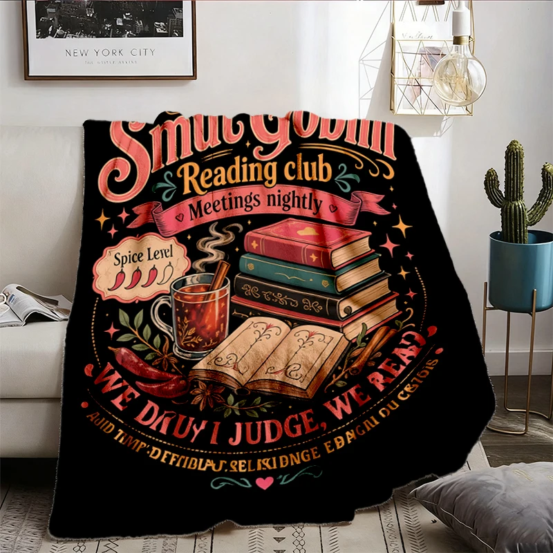 Smut Goblin Reading Club Bookish Flannel Throw, Enemies To Lovers Reader, Spicy Book Club, Literary Reader Gift, One Mor