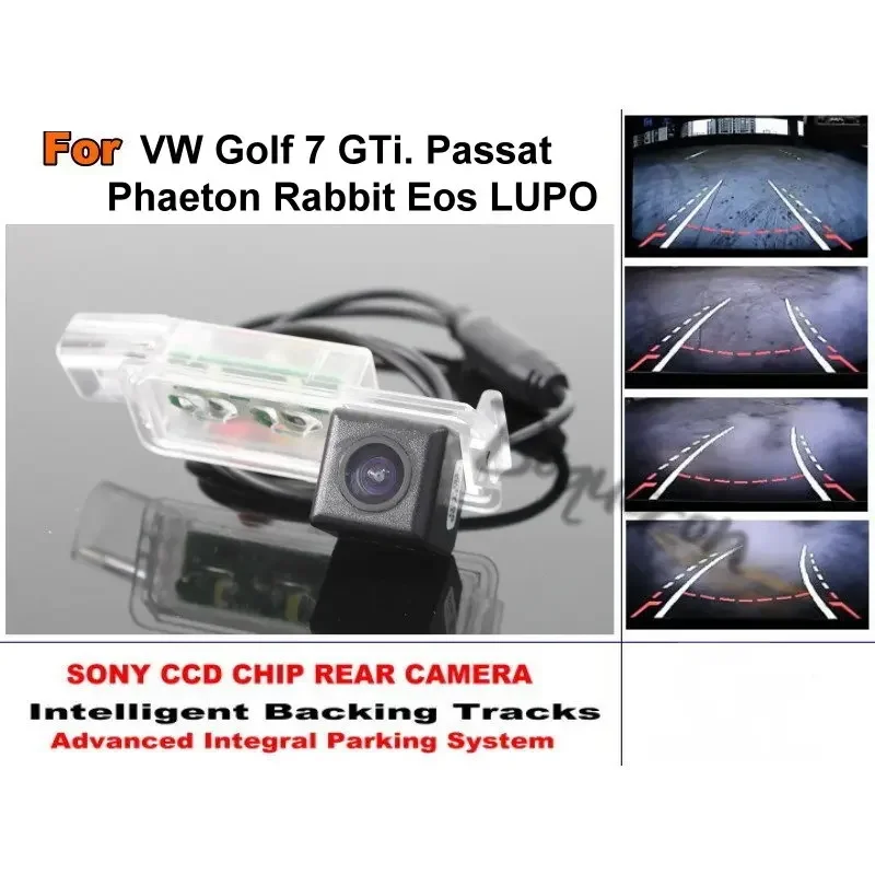 for Volkswagen Golf 7 GTi Passat Phaeton Rabbit Eos LUPO Tracks Dynamic Tragectory Car Reverse Backup Parking Rear View Camera