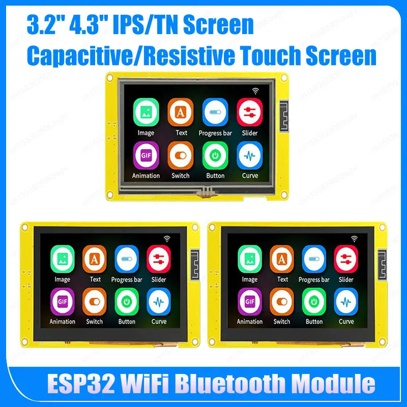 

ESP32-S3 Board HMI 8M PSRAM 16M Flash Arduino LVGL WIFI Bluetooth 4.3" 3.5" Capacitive Touch Screen ESP32-S3-WROOM-1 Module