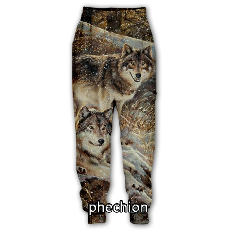 

phechion New Men/Women Animal Wolf 3D Printed Casual Pants Fashion Streetwear Men Loose Sporting Long Trousers F111