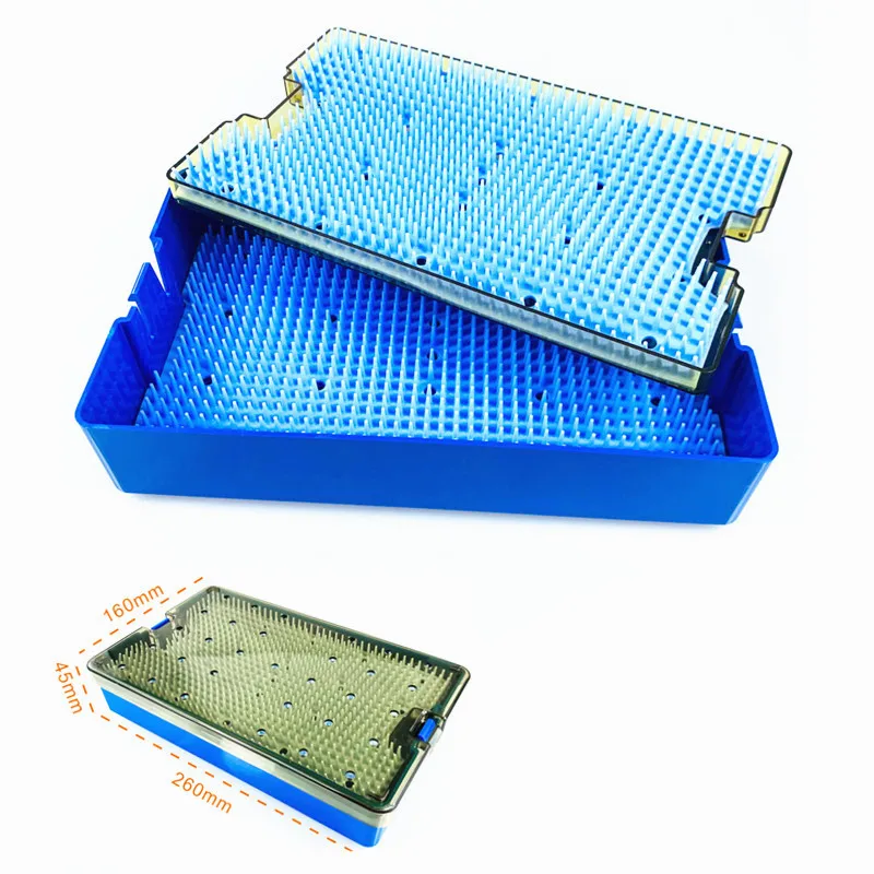 

Double level Silicone sterilization tray box case autoclavable box Disinfection box eye surgical instrument