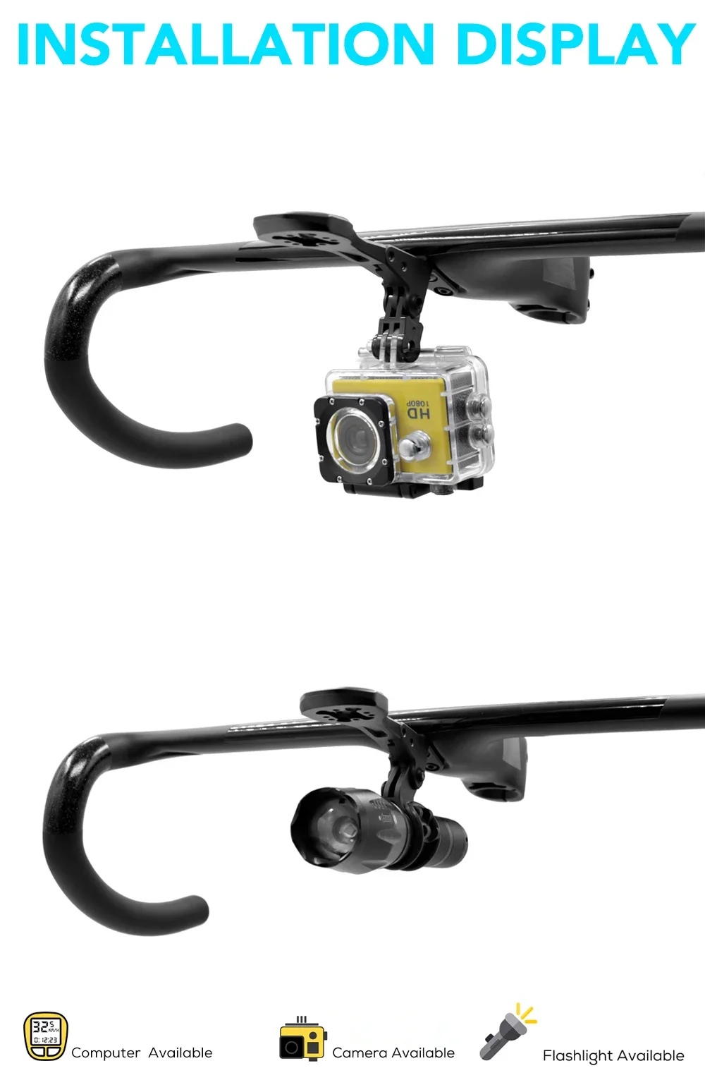 ULLICYC Computer Moumt For Black Inc Aero Integrated Handlebar Compatible With GPS Garmin Bryton Wahoo Aluminum Alloy
