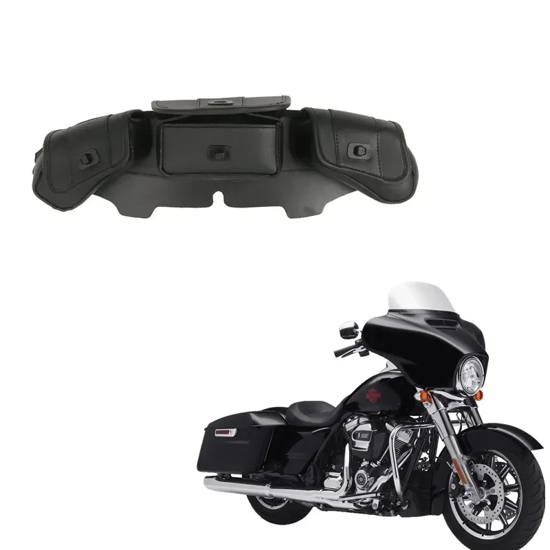 For Harley Touring Electra Street Glide 1996-2013 FLHTC FLHX FLHTCU Trike Motorcycle Parts Windshield Bag Tri Pouch 3 Pocket