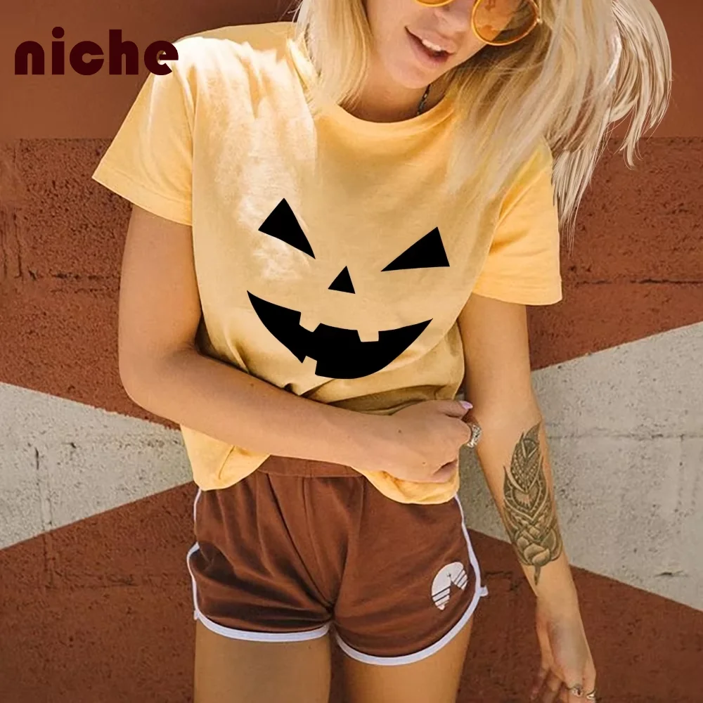 

Women's T-Shirt High Quality Cotton Soft Hand-Painted Graphic Printing Front Shoulder Round Neck Trend Fashion New Short Sleeves