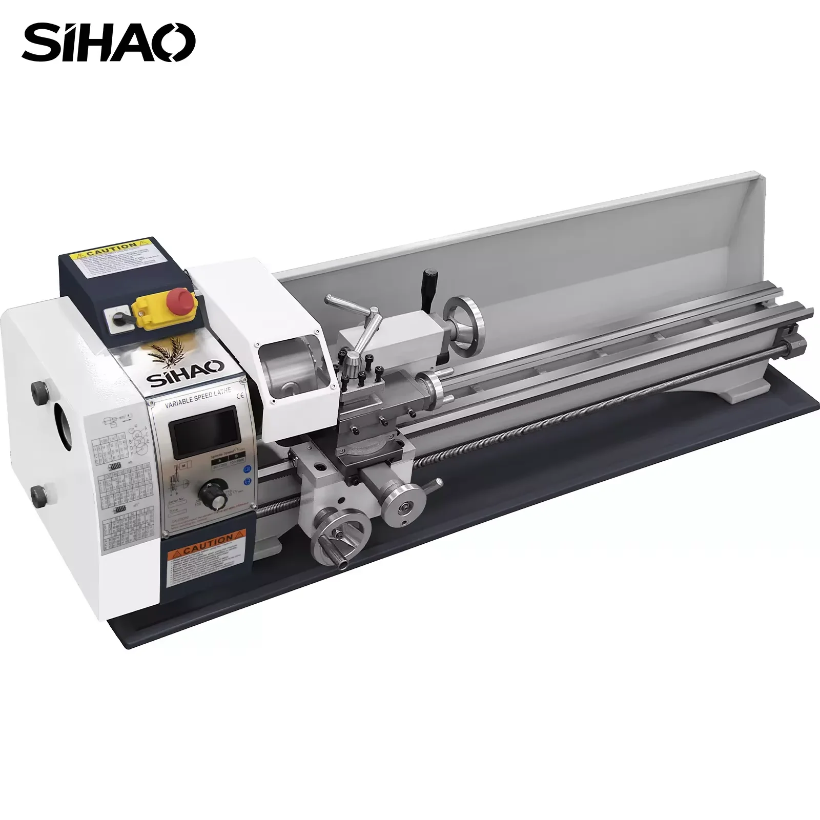 Sihao torno de Metal 220x750 torno de mesa 1200W Motor sin escobillas husillo espuma Mini torno máquina pantalla LED torno de torneado