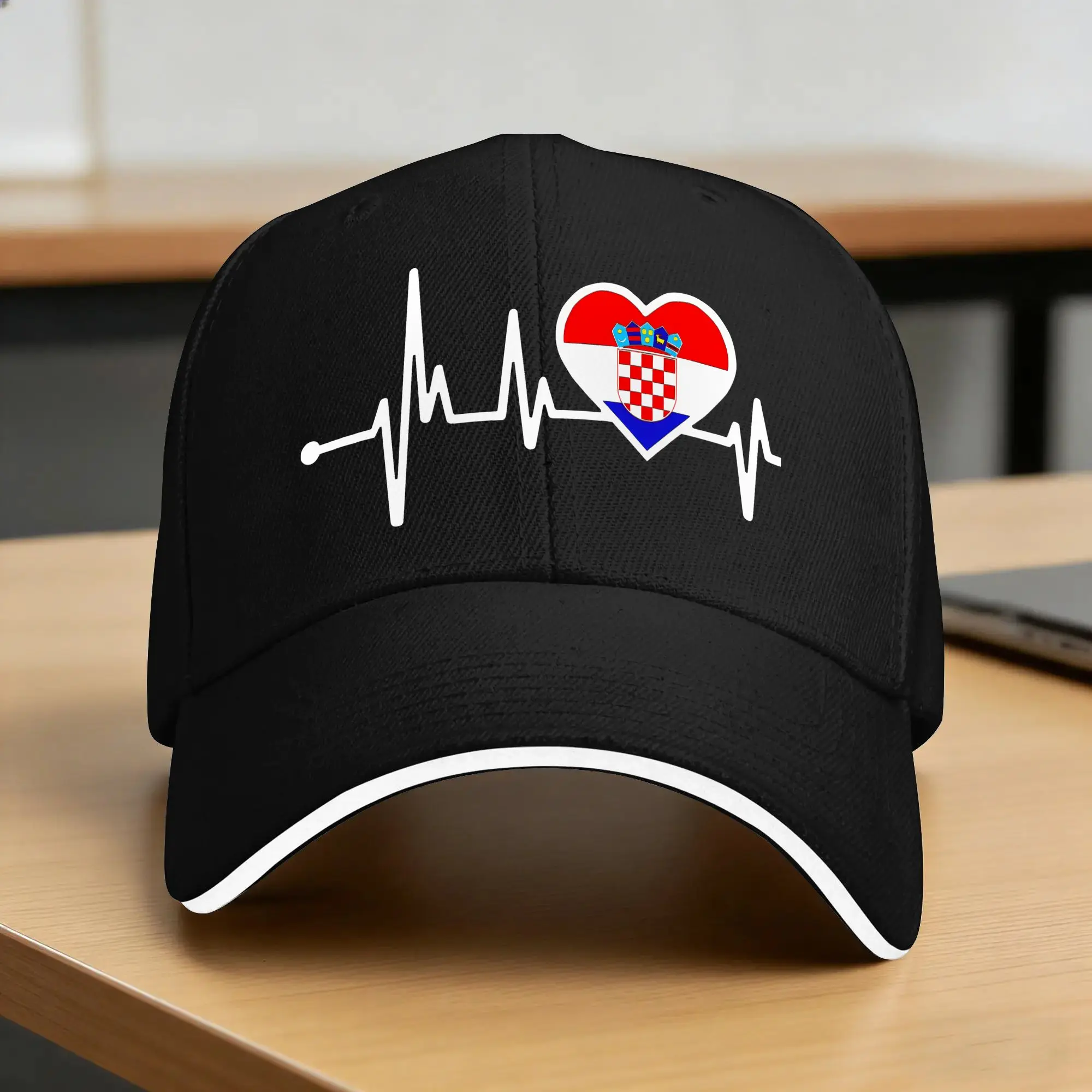 Croatia Hrvatska Flag Zagreb Croatian Casual Baseball Cap heart beat Outdoor Sports Hip Hop Hats y2k Cute Baseball Caps