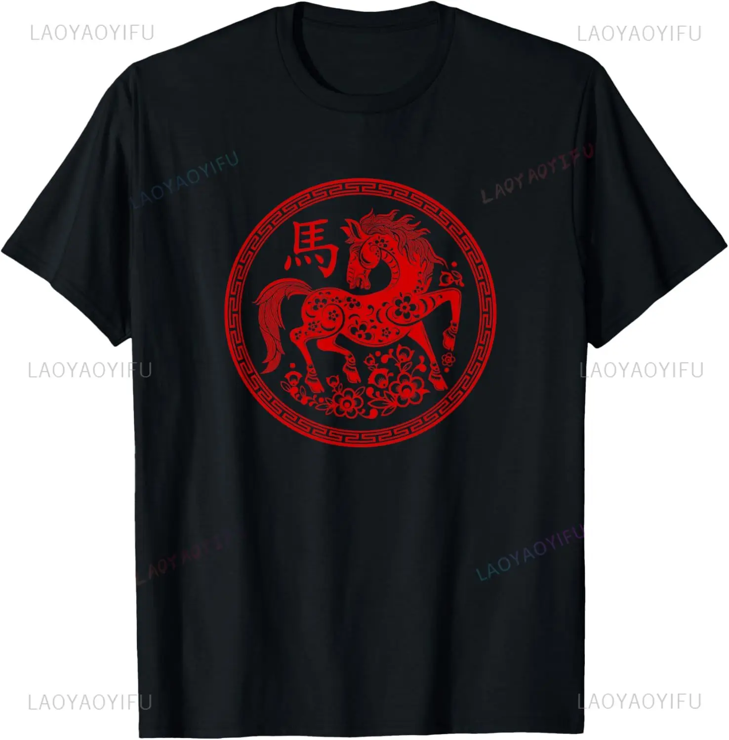 Happy Chinese New Year 2026 Traditional Year of The Horse T-Shirt Unisex Summer Streetwear Tops Harajuku Summer Tops