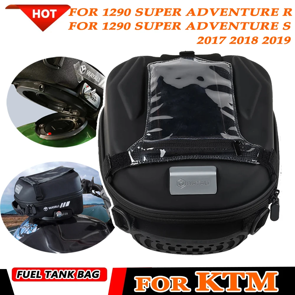 

For KTM 1290 SUPER ADVENTURE R S 2017 2018 2019 1290 SUPER ADV Fuel Tank Bag Navigation Packag Storage Bag with Lnstall Adapter