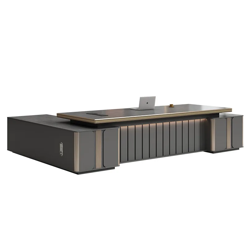 

Modern boss desk light luxury senior sense manager table and chair combination president table furniture