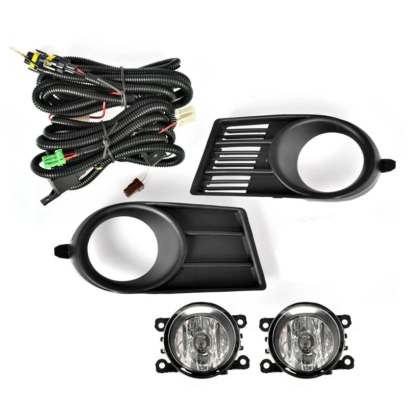 Front Bumper Fog Lights Fog Lamp Cover With Bulb H11 Switch Wire Bezel For Suzuki Swift 2006 2007 2008 2009 2010