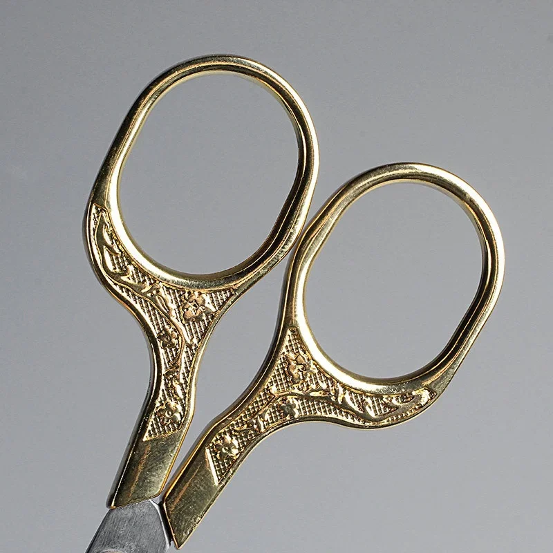 Vintage Craft Scissors Stainless Steel Square Handle Household DIY Embroidery Thread for Sewing Cutting Cloth with Chinese Knot