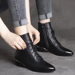 Boots Women 2022 New Spring Autumn Shoes Women Fashion Sexy Ankle Boots Designer 3-5cm Pumps Shoes