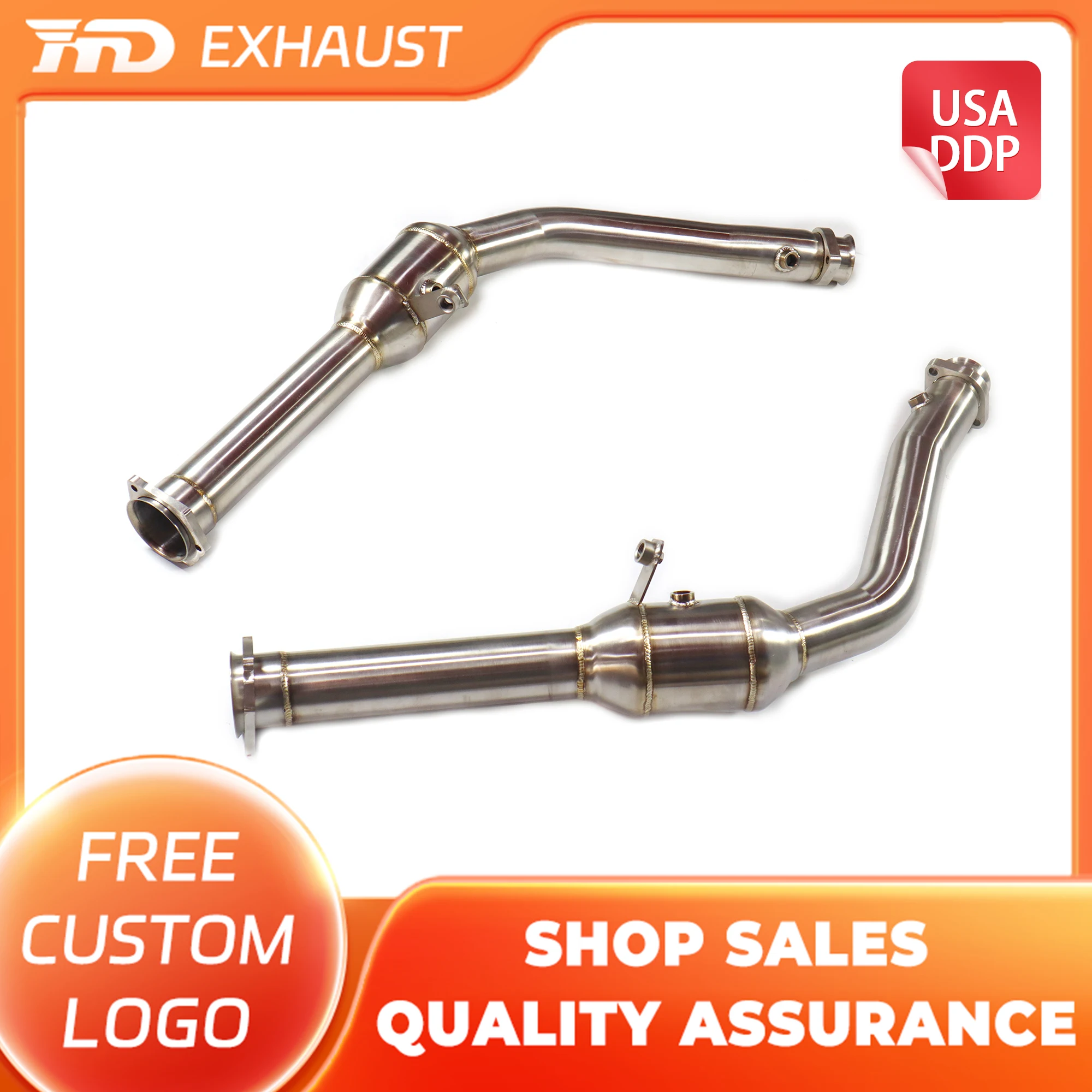 

HMD Hot sale High Performance Downpipe for Mercedes Benz G500 G63 W463 SS304 Without Heat Shield for car