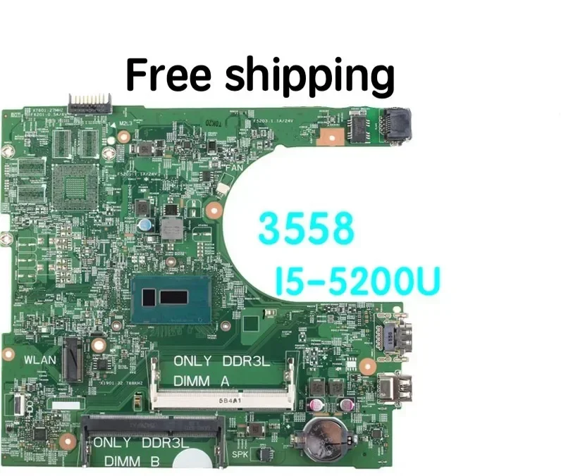 

Материнская плата для ноутбука DELL 3558, процессор I5-5200U, CN-0NPF8M 0NPF8M NPF8M 14216-1, материнская плата, 100% протестирована, полностью работает