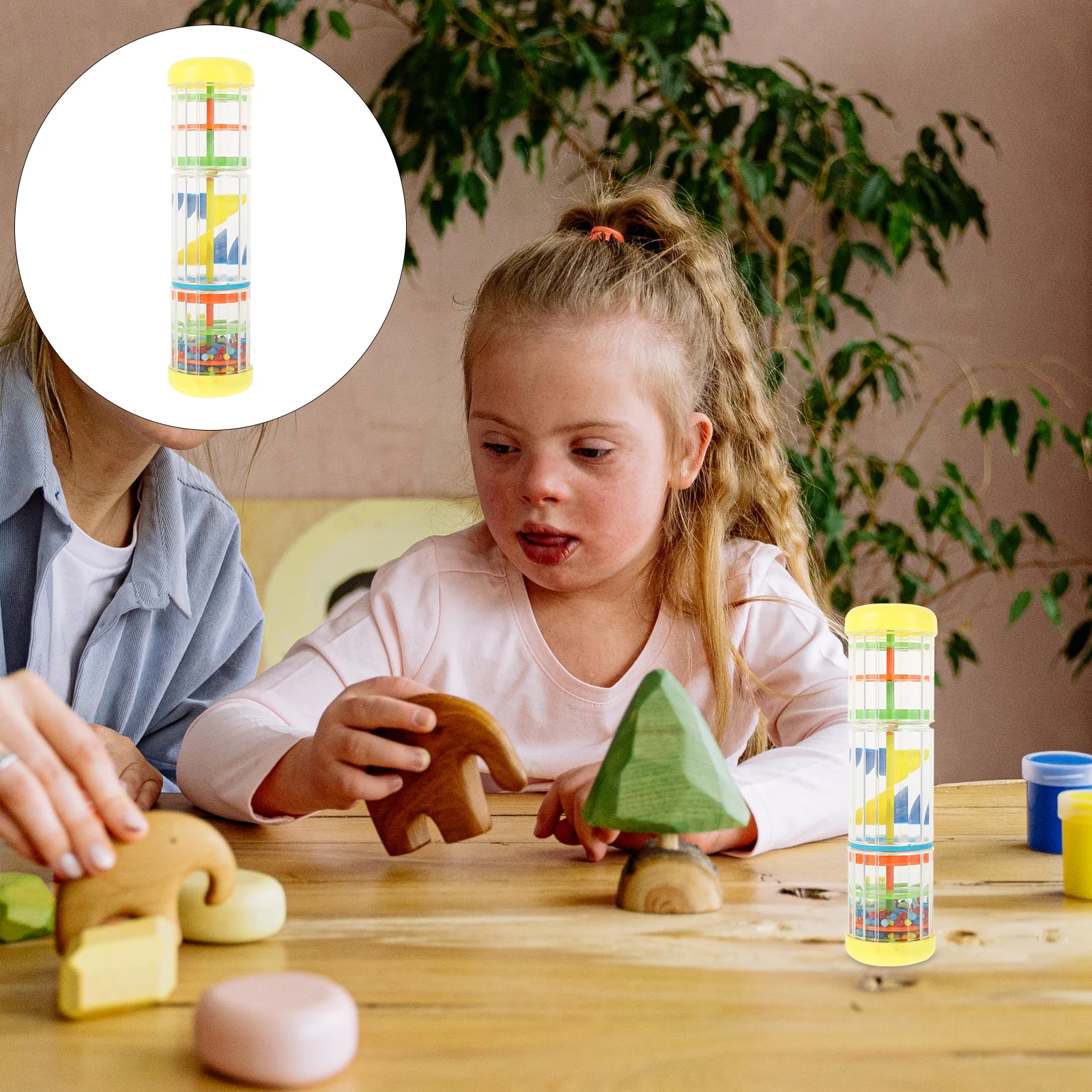 

Percussion Rain Sound Baby Toy for Babies Raindrop Instrument Yellow Sensory Musical