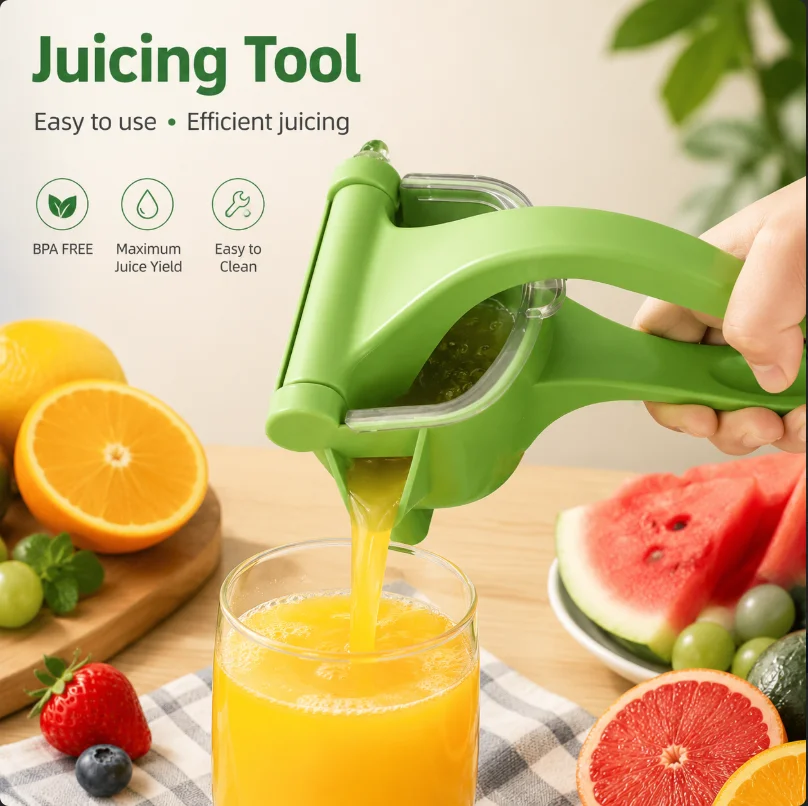 1pc Green Multifunctional Juicer Handheld Non-electric Fruit Vegetable Small Manual Juicer Kitchen Bar Tools Removable Design