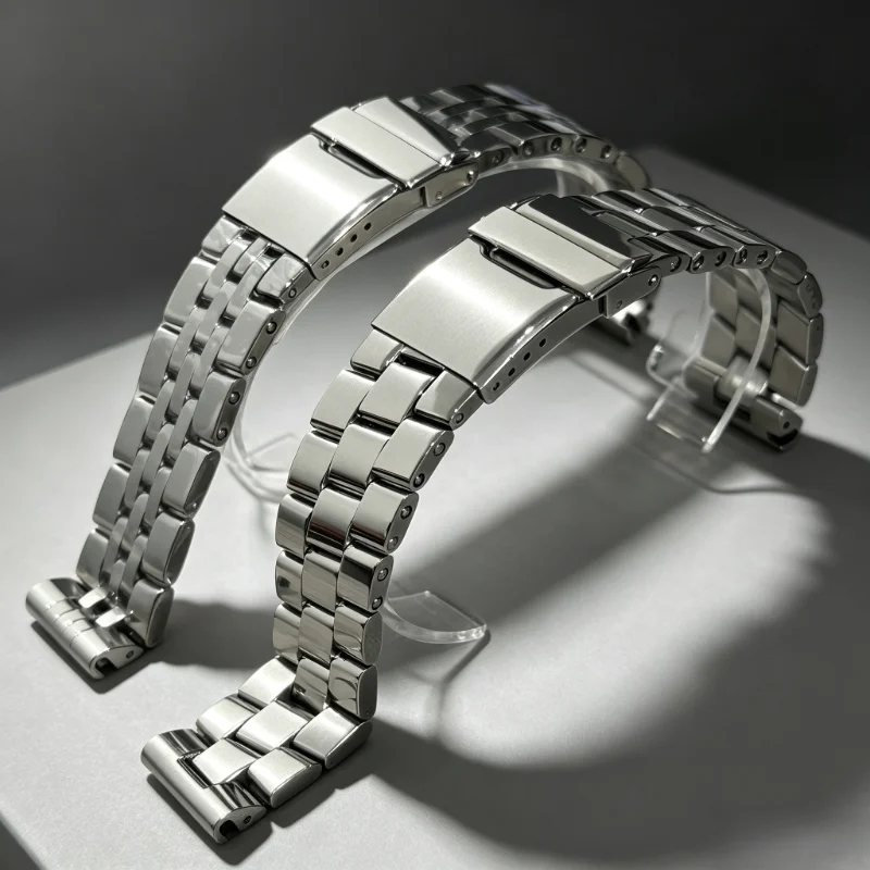 316L 3-Bead Glänzendes Silber Edelstahl-Uhrenarmband für Breitling-Armband AVENGER NAVITIMER SUPEROCEAN Gürtel 20/22/24mm
