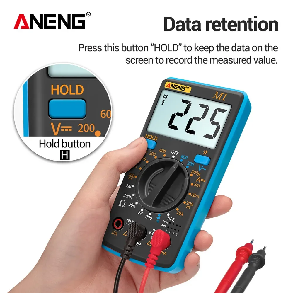 Multímetro Digital M1 esrMeter Multimetro Tester valores eficaces verdaderos multímetro Digital probadores multímetro Richmeters Dmm 400a 10A