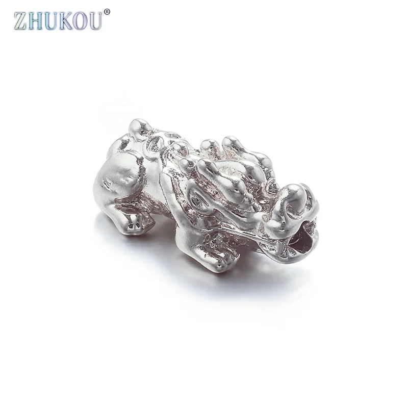 7*16mm Glittering Mythical PiXiu Pendants Cubic Zirconia Spacer Beads DIY Triangle Jewelry Bracelet Necklace Making,Model:PZ4