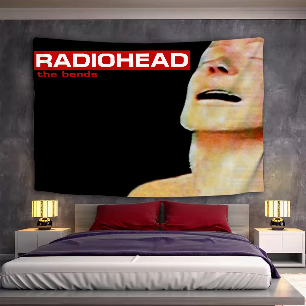 بارد Radiohead الفرقة نسيج خلفية معلقة القماش غرفة نوم نسيج غرفة ديكور الجمالية نسيج الجدار شنقا #5