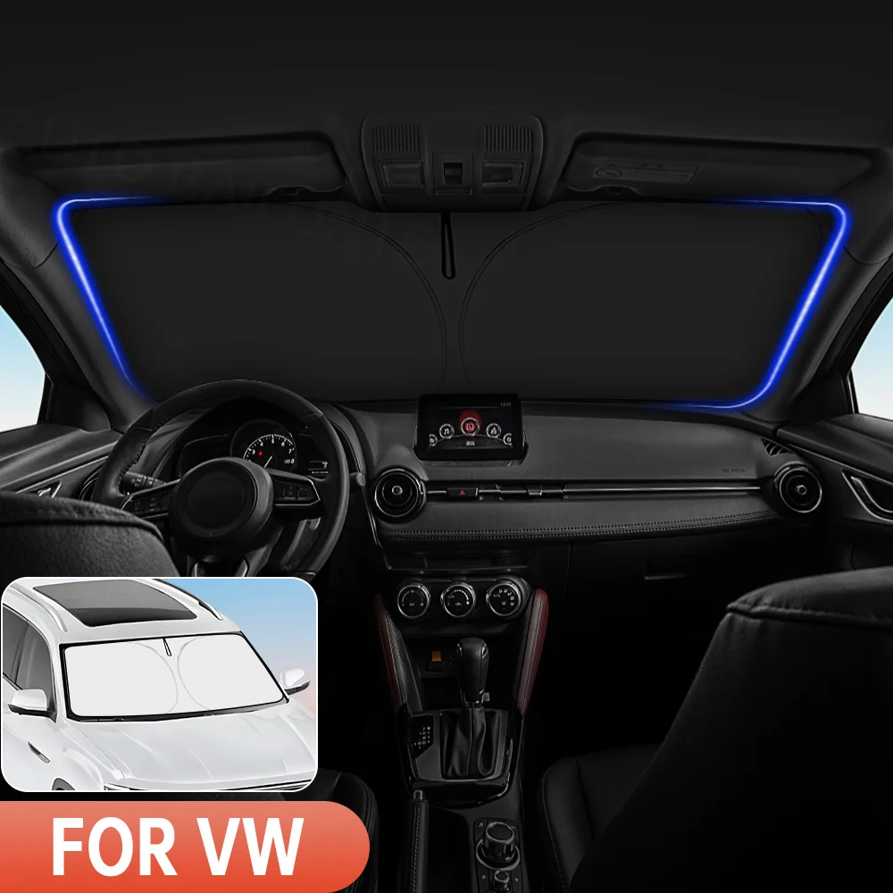 

For Volkswagen Jetta 2019-2026 Windshield Sunshade Cover Front Window UV Protection Visor Sun Shade Vehicle Interior Accessory