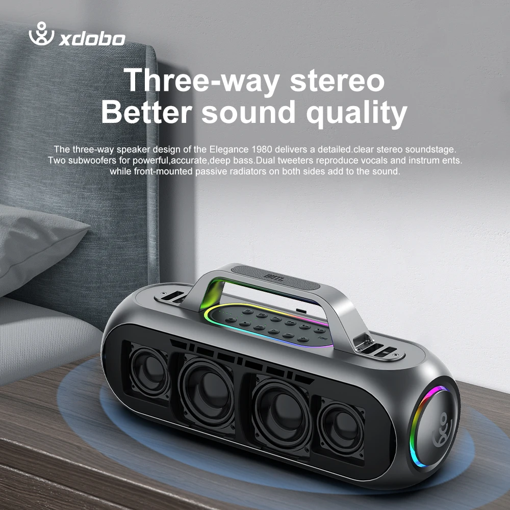 

XDOBO BMTL Elegance 1980 150W Portable Speaker With 2 Wireless Karaoke Microphones Waterproof Speakers For Outdoor Indoor