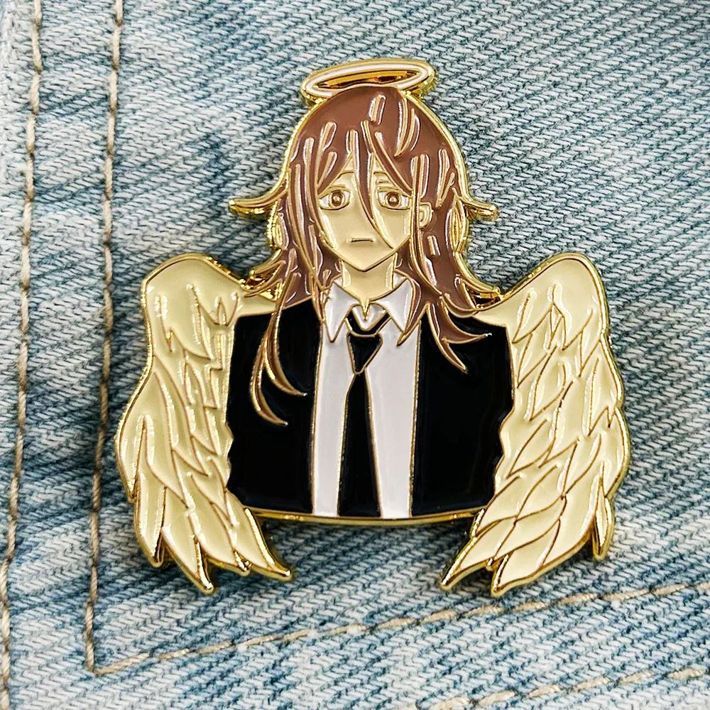 Chainsaaw Man Angel Devil Lapel Pin Anime Peripheral Kawaii Angel Badge Twodimensions Gift Accessories