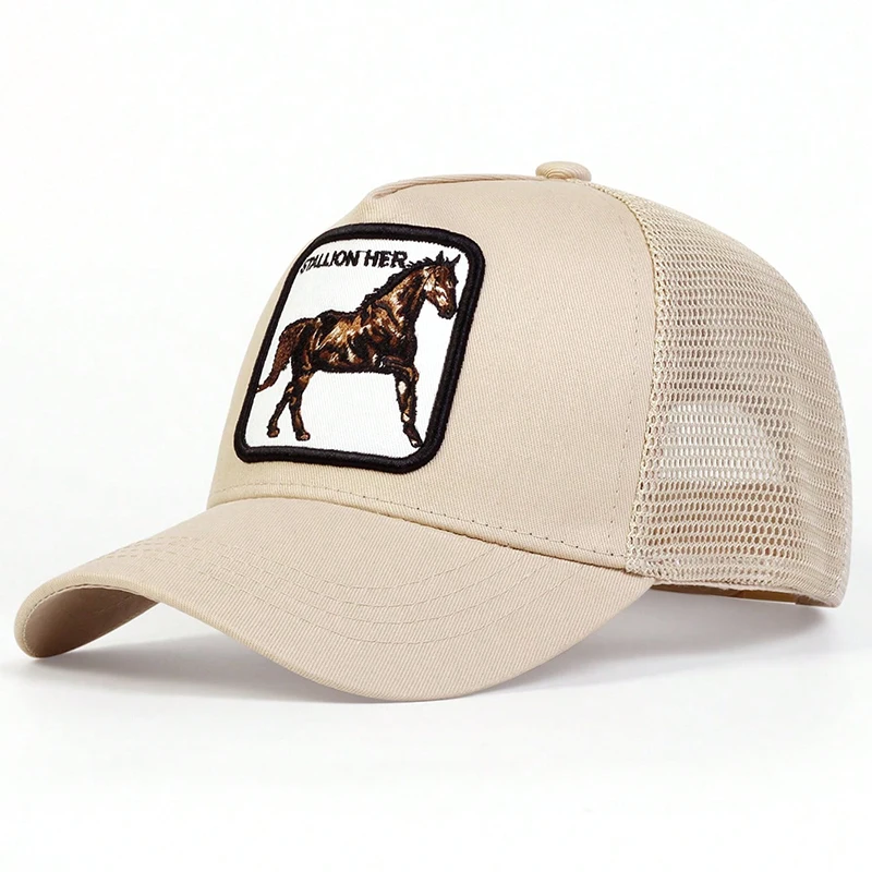 Unisex Horse Stallion Her Embroidery Embroidery Baseball Net Caps Spring and Summer Outdoor Adjustable Casual Hats Sunscreen Hat