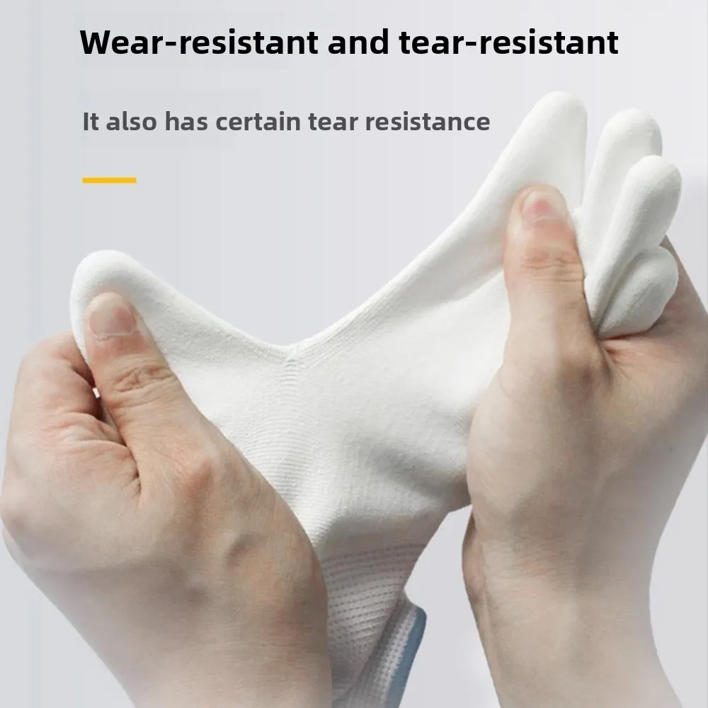 PU gloves wear-resistant work gloves coated finger coated palm nylon dust-free anti-static with glue work non-slip breathable