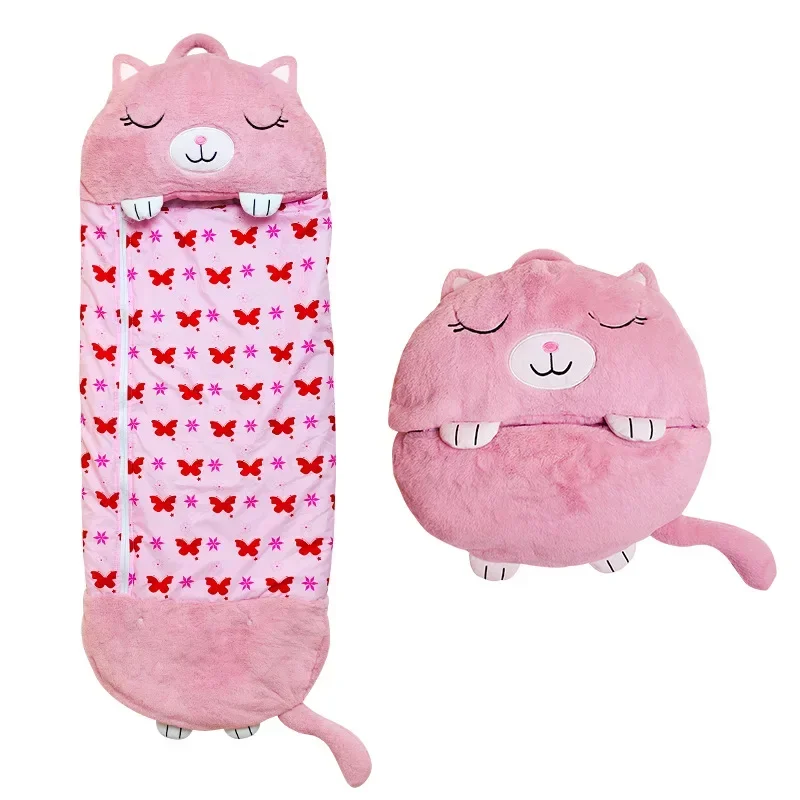 Children's Sleeping Bag Kids Cartoon Animal Blanket Sleepsacks Quilt Plush Doll Pillow Baby Sleep Sack Birthday Christmas Gifts