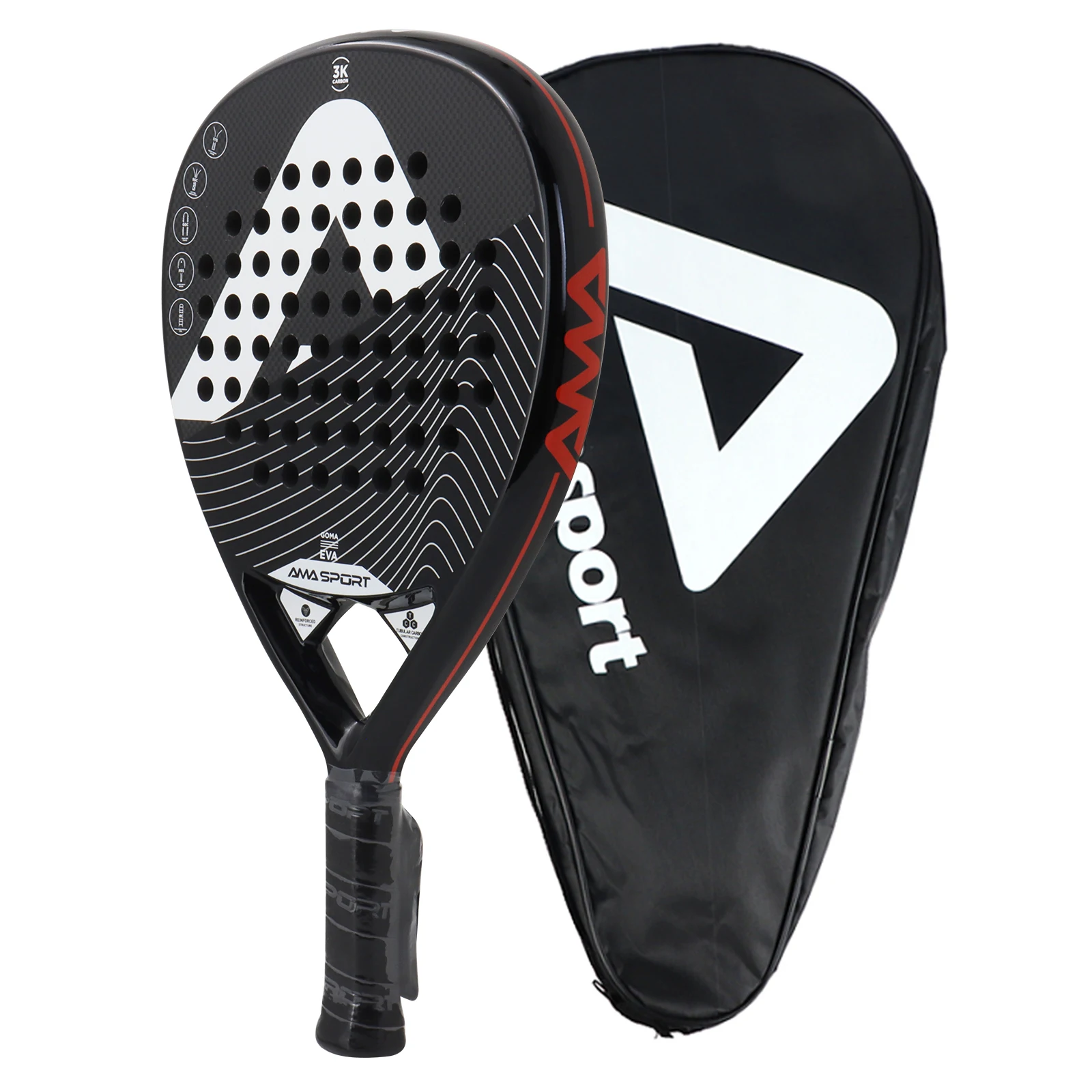 

AMASPORT Padel Tennis Racquet with Anti-Vibration System for Paddle Racket - Providing Smoother Experience For High-level Player