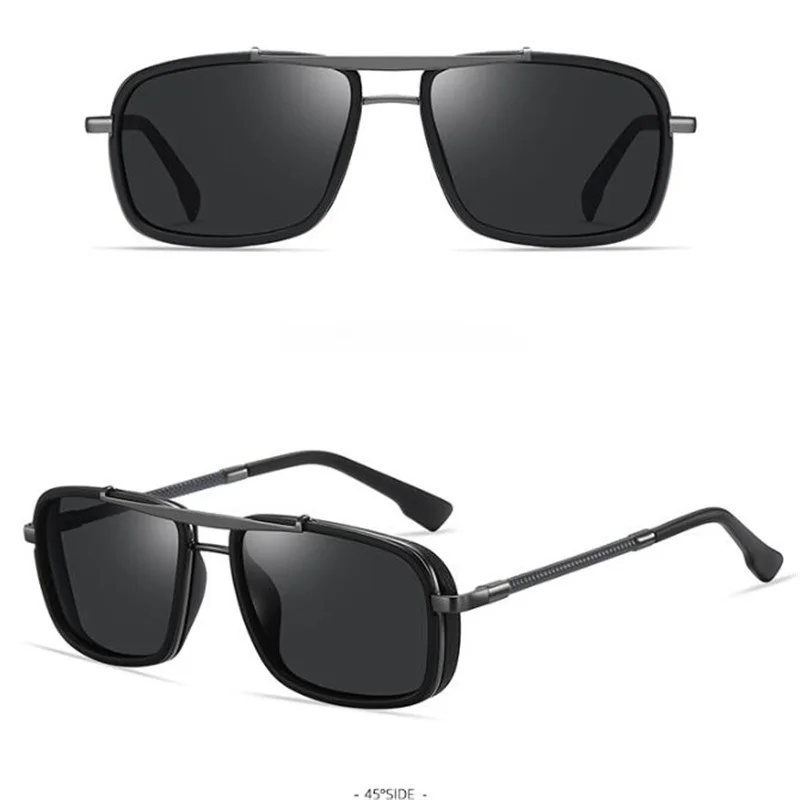 Matte alloy sunshade and UV resistant glasses, sub black TAC polarized sunglasses, men's luxury color changing