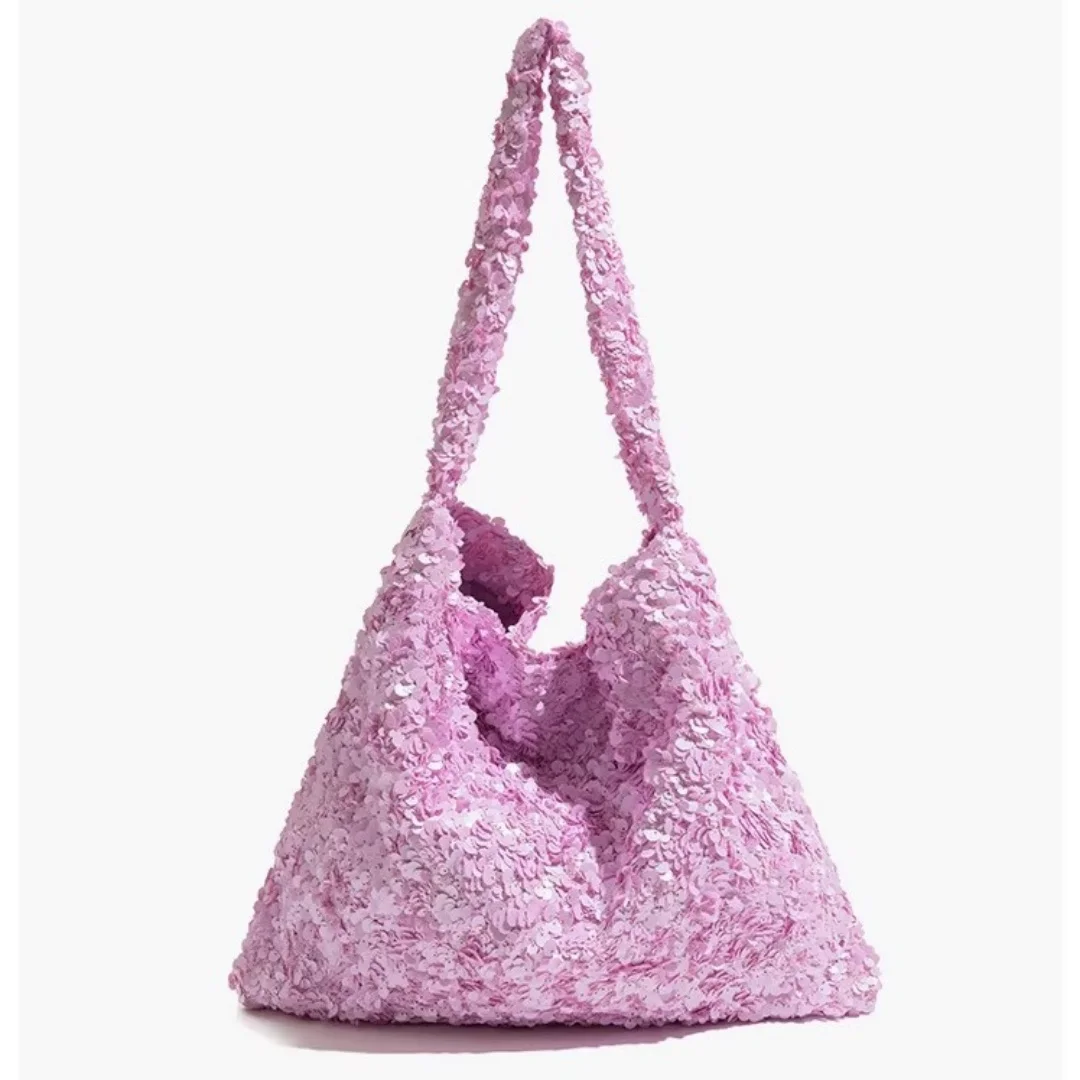 

New Sparkling Sequin Large Capacity Tote Bag, 2026 New Dopamine Style Shoulder Bag for Women, Perfect for Daily Use and Parties