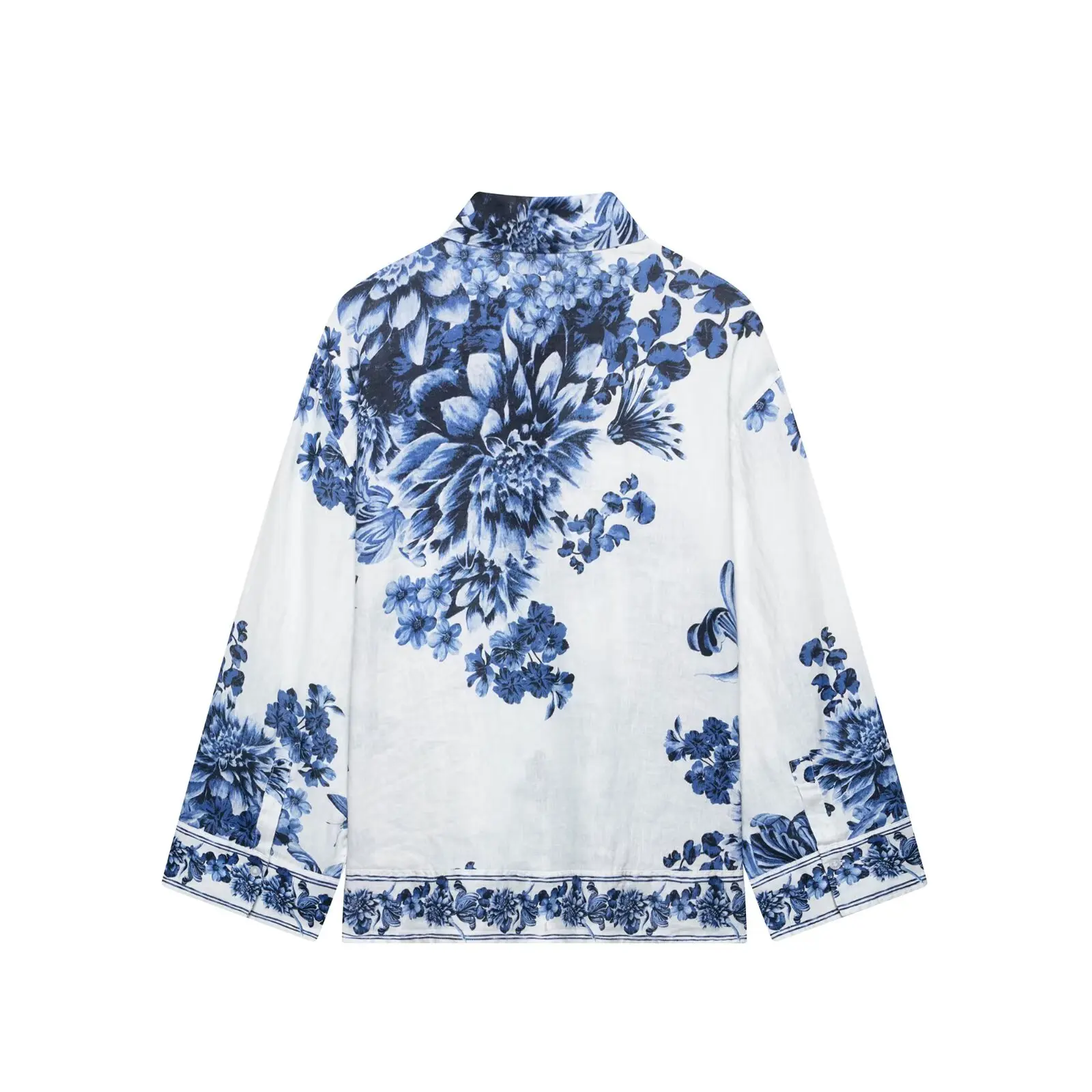 Zevity Vrouwen Mode Onregelmatige Bloemenprint Losse Kiel Blouse Kantoor Dame Knoppen Shirt Chic Casual Chemise Blusas Tops LS9117