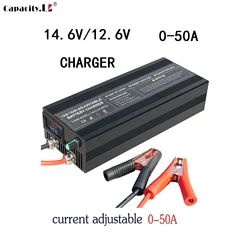 Capacity Li 12V 50A Lifepo4 charger 14.6V12.8V lithium battery charger 100-240V Lifepo4 RV solar battery outdoor charger