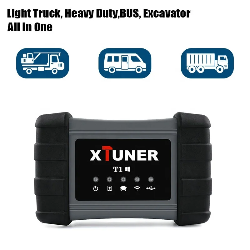 yyhc Xtuner T1 Heavy Duty Truck Diagnostic Scanner 24V ABS DPF OBD2  for excavator Trucks diese OBD  Scan tool